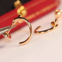 V gold material nail drop earring in 18k rose Colour plated with diamond and no for women engagement Jewellery gift have box stamp PS199F