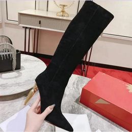 Dress Shoes FREE SHIP Top Quality Red Soled Women High Heel Boots Luxury Fashion Over Knee Classic Style Designer