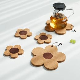 Table Mats Drink Coasters Cork Decorative For Tabletop Protection Heat Resistant Wooden Pot Cup Mat Pad Coffee Mug Placemat