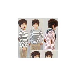 T-Shirts Spring Kids Clothes Boys Long-Sleeved Red White Striped T-Shirt Girls Casual Tshirt Tops Children Clothing G1224 Drop Deliv Ot4E1