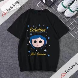 Men's T Shirts 2023 Casual Caroline For Men And Women T-shirt Tim Neil Gaiman Goth Black Summer Style Fashion Swag