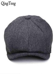 Plus Size Peaky Blinders Men Berets Hat Autumn Vintage Herringbone Octagon Cap Women039S Casual Pumpkin Gatsby Flat Beret 210421178479