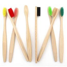 Wholesale Bamboo Toothbrush Colorful Soft Bristle Toothbrush Oral Care Mixed Colors