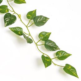 Whole- 2m Artificial Ivy Leaf Garland Plants Vine Fake Foliage Flowers Home Decor Plastic Artificial Flower Rattan Evergreen C2344