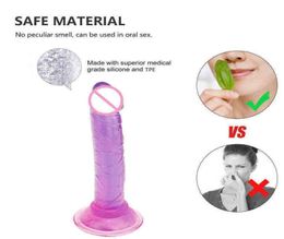 NXY Dildos Translucent Soft Jelly Large Cover Realistic False Ring Penis Plug Post Sex Toy Male Vaginal Anal Massage Comfort Toy124910830