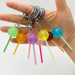 Keychains Luminous Keyrings Lollipop Shaped Colourful Candy Handbag Decoration