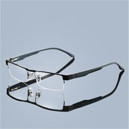 Sunglasses Titanium Half Frame Reading Glasses Non Spherical 12 Layer Coated Lenses Hyperopia Prescription Eyeglasses Far Sight3062