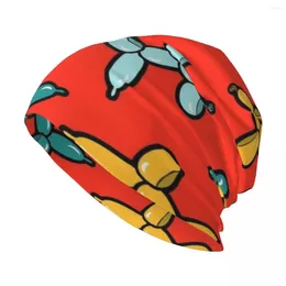 Berets Balloon Animal Dogs Pattern In Red Knit Hat Christmas Beach Bag Luxury Women's Golf Wear Men's