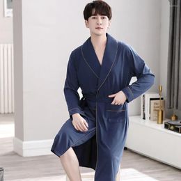 Men's Sleepwear Skin-friendly Soft Modal Shower Robe Loose High Elastic Big Size 4XL Summer Solid Comfort Breathable Bathrobe Kimono