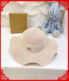 Wavy Straw Hat Designers Flat Caps Women Soft Knitting Strawhat Summer Bucket Hat Beanies Fitted Sunhat Casquette Bonnet Cappelli 3274102