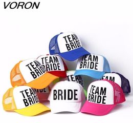 VORON BRIDE TO BE TEAM BRIDE Bachelorette Hats Women Wedding Preparewear Trucker Caps White Neon Summer Mesh 79914066759119