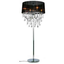 Modern Crystal Living Room Floor Lamp European Fabric Lampshade Glass Fabric hanging Bedroom Bedsides Stand Lighting Fixtures2765