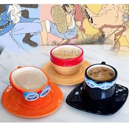 Coffee Pots One Piece Anime Mug Water Cup Cosplay Creative Three Brothers Hat Shaped Accessories Boy Gifts