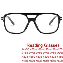Sunglasses Retro Double Bridge Square Reading Glasses Men Women 2023 Hyperopia Eyewear Anti Blue Light UV400Sunglasses275k