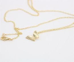 Fashion butterfly Pendant fun animal shapes Gold silver plated Necklace for women gift Whole1848931