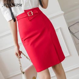 Skirts Fashion High Waist Midi Women Slit Stretch Wrap Hip Bodycon Pencil Skirt Elegant Office Lady Vintage OL Size S-5XL