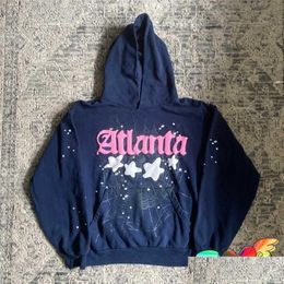 Erkek Hoodies Sweatshirts Örümcek Hoodie Mens 2023 Lacivert SP5der Atlanta Erkekler Kadın Pembe Genç Thug Hip Hop 555555 Sweatshirt Sta Otmdn