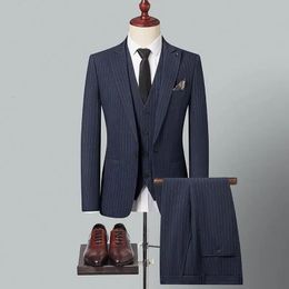 Men s Suits Blazers Blazer Vest Trousers Suit Elegant Italian Style Gentleman Plaid Casual Slim Dress Wedding 3 piece Set 231211