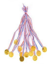 12pcs Children Gold Plastic Winners Medals Sports Day Party Bag Prize Awards Toys For party decor6918094