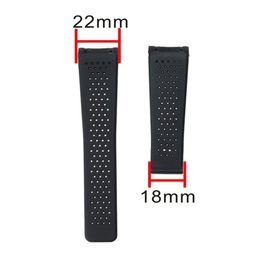 Fashion New Style Watch Accessories Panerai Natural Rubber Strap Adapter Thai TAG HEtER Calella Silicone Black Strap 22mm230y