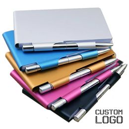 Notepads Personalised Custom Aluminium Notepad Metal Appearance Mini Notebooks with A Pen Business Supplies Can Be Carried Around 231211