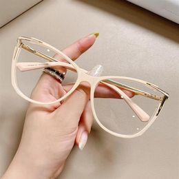 Sunglasses Fashion Blue Blocking Women TR Metal Pin Reading Glasses With Cat Eyes Frame Design Anti Blue-Ray For Young Ladies Glas301p