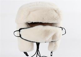 Berets Est LeiFeng Hat Men And Women Fur Outdoor Cap Ear Protection Fullhair Mask Warm Coldproof Northeast Unisex8837468