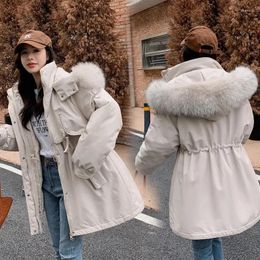 Women's Trench Coats Winter Jacket 2023 Women Parka Long Puffer Coat Wool Liner Hooded Fur Collar Thick Warm Snow Wear Padded