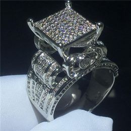 Majestic Sensation ring 925 Sterling silver pave setting Diamond Cz Engagement wedding band rings for women men Jewelry248U