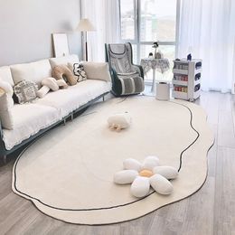 Carpets Nordic Carpet for Living Room Irregular Large Carpet Plush Bedroom Area Rugs Modern Soft Bedside Floor Mat Room Decoration 231207