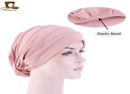 BeanieSkull Caps Muslim Women Stretch Sleep Chemo Hat Beanie Turban Headwear Cap Head Wrap For Cancer Hair Loss Accessories2087049