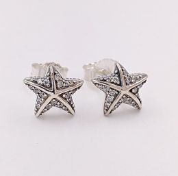 Studs Tropical Starfish Stud Earrings Authentic 925 Sterling Silver Fits European Style Studs Jewelry Andy Jewel 290748CZ5568535