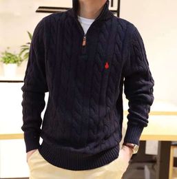 Designer Winter mens sweaters pullover zip half knitting ralph long sleeve casual clothing small horse luxury top laurens 245