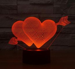 Gift for Girlfriend 7 Color Change 3D Hologram Lamp USB Acrylic Lights Anniversary Wife Present Valentines Day Gift Children0399885742