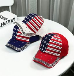Fashion luxury designer split color US flag glittering sequins summer baseball ball caps youth travel men women hats7390380