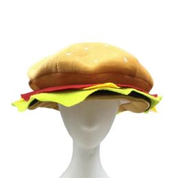 Party Masks WZCX Burger Funny Halloween Hat Personality Easter Sunday Unisex Tide Casual Beanie Adult Cap257H