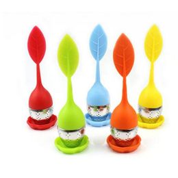 Tea Infuser Tools Leaf Silicone With Food Grade Make Tea Bag Philtre 6 Colours Stainless Steel Tea Strainers239A