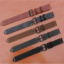 Spot whole explosion models hand-worn leather strap Crazy horse leather cow shin leather strap 22mm hand stitched strap293D