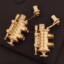 Heavy Creative Handmade Brass Kerosene Lighter Submarine Style Retro Series Cigarette Men's Collection Gift