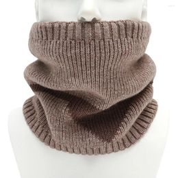 Scarves Woolen Knitted Neck Warmer Outdoor Warm Cycling Camping Neckerchief Thicken Windproof Fleece Lined Splicing Colors Scarf