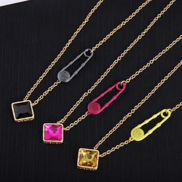 New Square Diamond Pin Medusa Necklaces Hairpin Ring Clavicular Necklace Designer Jewelry wedding Women Accessories Gifts XMN4 --42