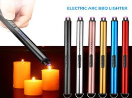 Flameless Candle Lighter USB Rechargeable Plasma Electric Arc Lighter with Safety Switch for Home Kitchen Cooking Camping Holiday 7473777