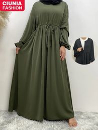 Plus size Dresses Ramadan Abayas For Women Front Zipper Muslim Hijab Dress Turkey Kaftan Islamic Hidden Belt Modest Robe Dubai Kimono 231208