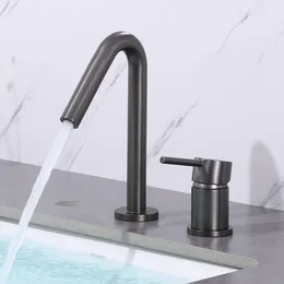 Bathroom Sink Faucets Top Quality Brass Faucet Two Holes One Handle Cold Water Wash Basin Luxury Lavabo Modern Design