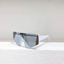 White Silver Mirror Sunglasses for Women Men Flat Top Shield Wrap Glasses Summer Sun Shades gafas de sol Sonnenbrille UV400 Eyewea259z