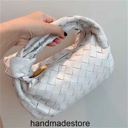Venetaabottegaa Handbag Genuine Leather Handheld Woven Bag for Women Mini Dumplings 2023 Pillow Cow Horn Bag Premium Underarm Women's Bag