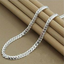 High Quality Brand New Womens Mens Male Female 925 Sterling Silver Figaro Chains Necklace Necklaces Pendant Chain Link Pendants KX270x