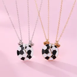 Pendant Necklaces Sports Football Necklace 2pcs Chain Boy's Gift For Men Women