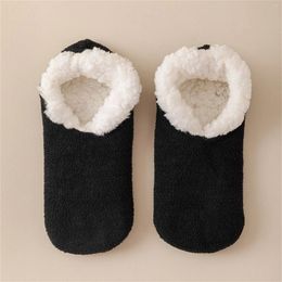 Women Socks Women's Winter Super Thick Couple's Home Short Shoes And Lamb's Wool Warm H Floor