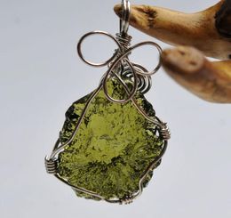 Natural Moldavite Green Crystal Energy Stone Pendant For Men And Women Couple necklace Fine Jewellery LJ2010161249697